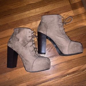 H&M suede platform booties